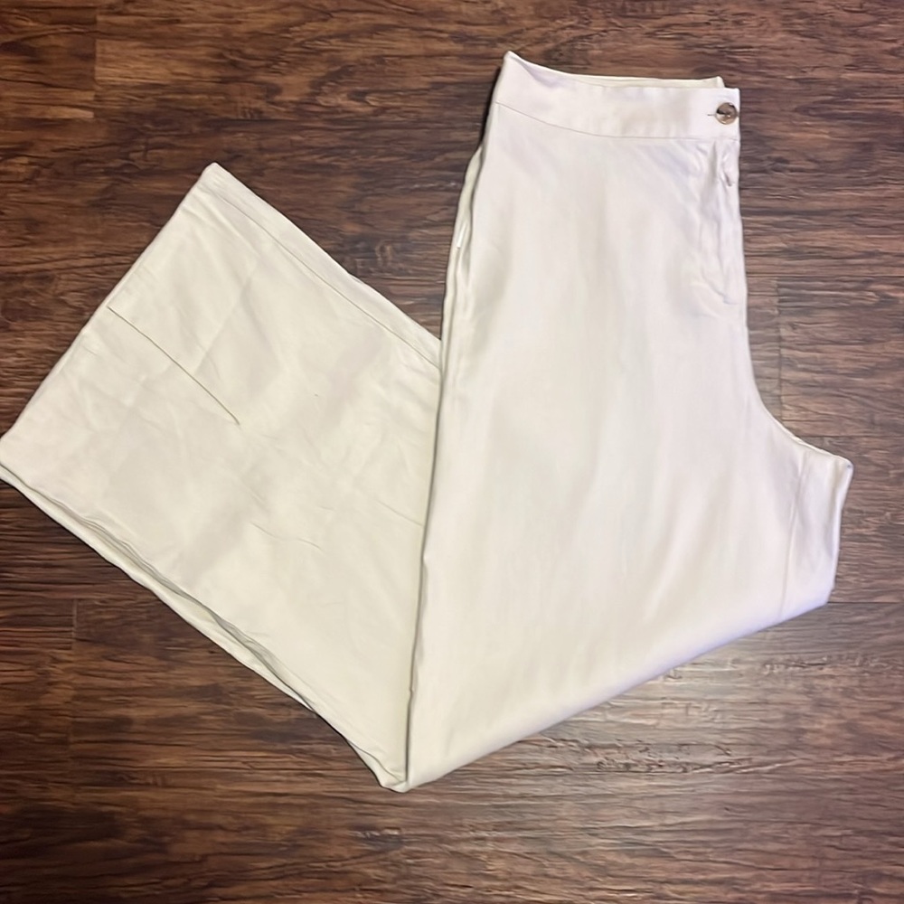 NWT Forever 21 Linen Blend Ash Brown/Khaki Wide Leg Pants Size 0X